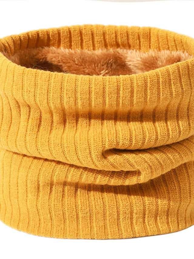 Women's Infinity Scarf Party Black Scarf Pure Color Red Khaki Fall Winter Unisex - LuckyFash™