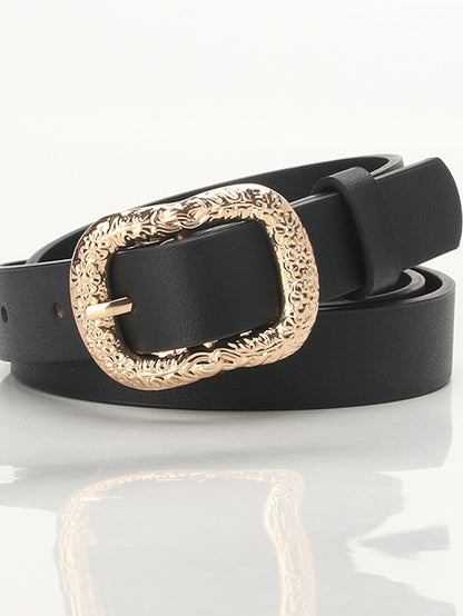 Women's Unisex PU Buckle Belt PU Leather Prong Buckle Plain Casual Classic Party Work Black Brown Coffee White - LuckyFash™