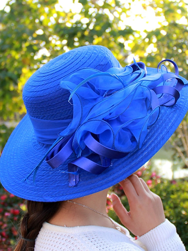 Women's Party Hat Party Street Daily Flower Solid Colored Black White Hat Basic Blue Fall Winter Spring - LuckyFash™