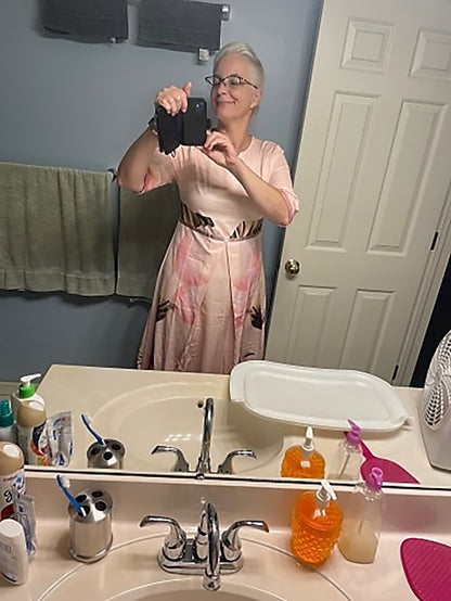 Womenâ€˜s Formal Dress Midi Dress Pink Half Sleeve Floral Ruched Layered Print Summer Spring Fall V Neck Elegant Casual Classic 2023 3XL - LuckyFash™