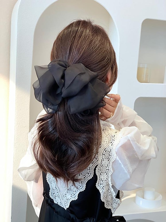 this issue must enter -5! mesh temperament big bow top clip back head hairpin 2022 net red new headwear - LuckyFash™