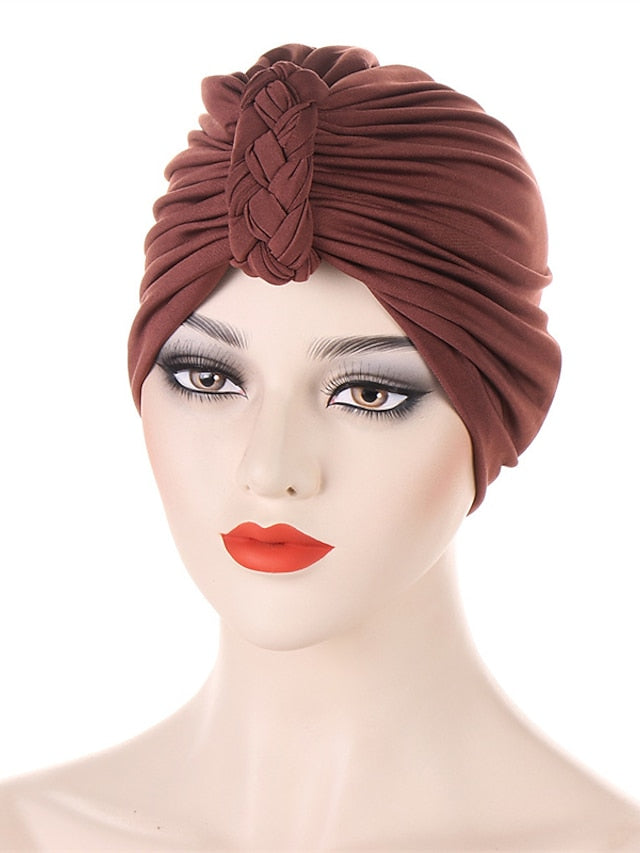 Fashion Inner Hijab Cap Black White Navy Colors Turban Hat Female Bandana Headband Women's Hair Cover Cap Ladies Head Wraps Muslim Headscarf Bonnet - LuckyFash™