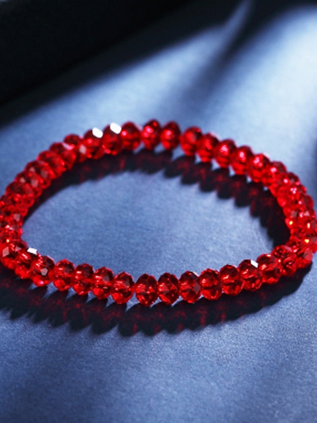 Women's White Crystal Bracelet Classic Lucky Stylish Glass Bracelet Jewelry White / Champagne / Red For Party Evening Gift Daily Birthday - LuckyFash™