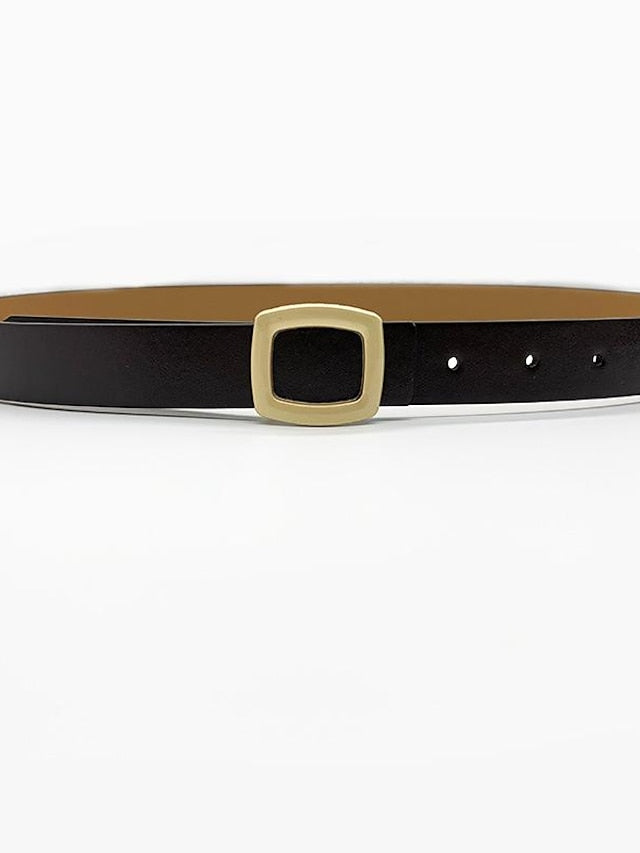 ins retro classic square buckle belt women's simple wide belt women's snap button casual jeans jacket coat decoration - LuckyFash™