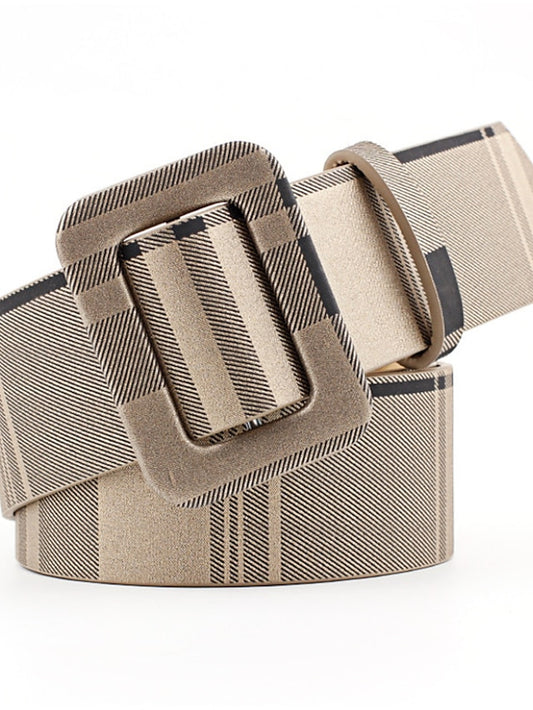 Women's Unisex PU Buckle Belt PU Leather Sliding Buckle Plain Casual Classic Party Daily Black Brown Yellow Beige - LuckyFash™