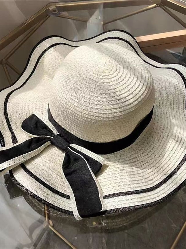 New Summer Straw Hats for Women Fashion Sunshade Beach Hat Travel Bow Big Brim Sun Hat Korean Version Wild Panama Hat Caps - LuckyFash™