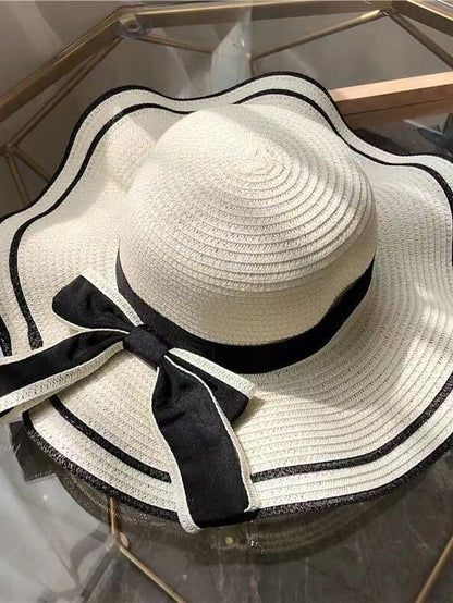 New Summer Straw Hats for Women Fashion Sunshade Beach Hat Travel Bow Big Brim Sun Hat Korean Version Wild Panama Hat Caps - LuckyFash™