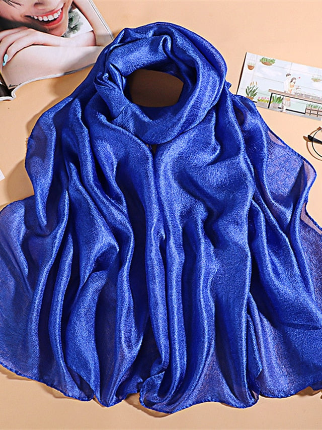 Simple Women Fashion Scarf Plain Solid Shawls Scarves Summer Lady Bandanas Foulard Hijab Party Gift - LuckyFash™