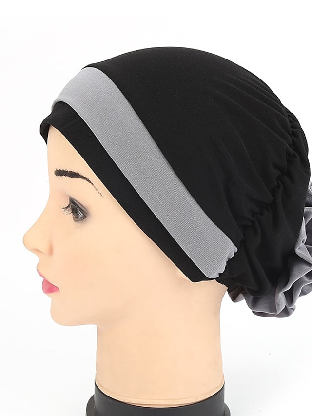 Stretch Inner Hijab Caps Muslim Hat Turban Femme Musulman Turbante Ready To Wear Hijab Bonnet Flower Indian Headwrap Loss Hair Cover - LuckyFash™