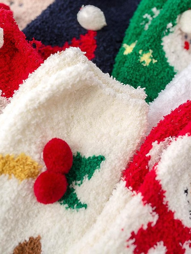 Women's Crew Socks Party Christmas Gift Multi Color Animal Patterned Polyester Spandex Casual Classic Warm Cute 1 Pair - LuckyFash™