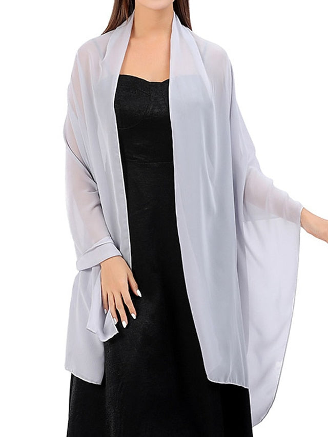 Women's Women's Shawls & Wraps Party Wedding Indoor Grey Beige Fuchsia Scarf Pure Color - LuckyFash™