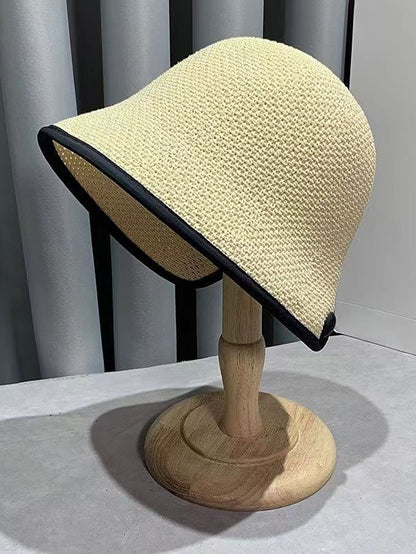 New Women Black Khaki Solid Bucket Hat Bob Caps Fashion Summer Panama Cap Beach Sun Fishing Shopping Boonie Hat Ladies Cap - LuckyFash™