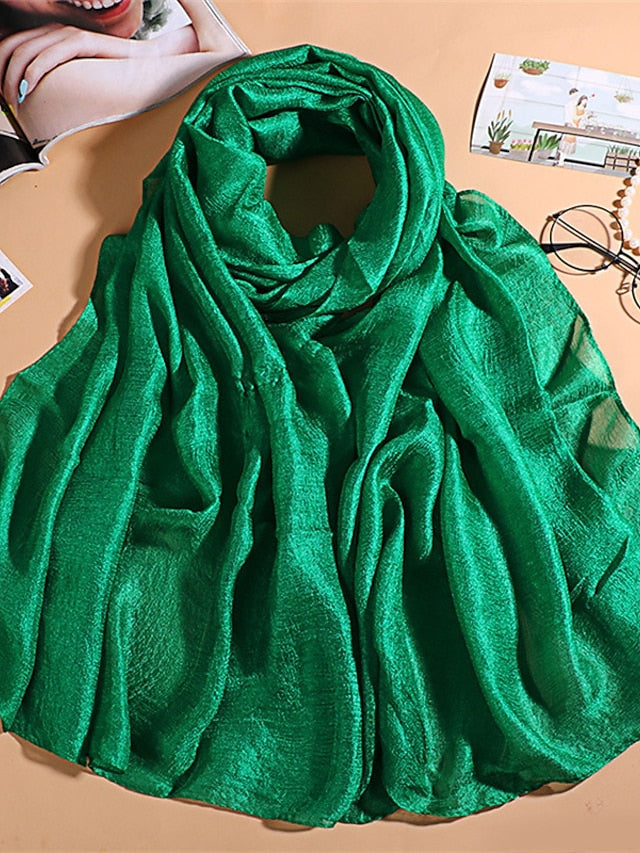 Simple Women Fashion Scarf Plain Solid Shawls Scarves Summer Lady Bandanas Foulard Hijab Party Gift - LuckyFash™