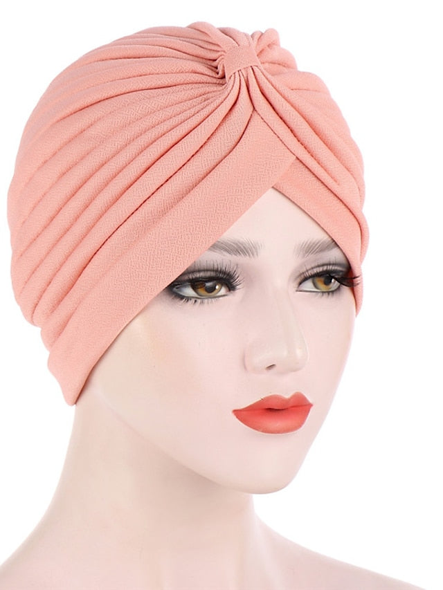 Women's Turban Daily Holiday Solid / Plain Color Polyester Cute Cute 1 pcs - LuckyFash™