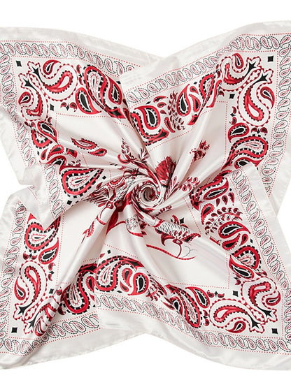 Printing Scarf Headwraps For Women Vintage Four Seasons Hair Scarve 90*90cm Square Hijab Foulard Bandana Femme Headscarf - LuckyFash™