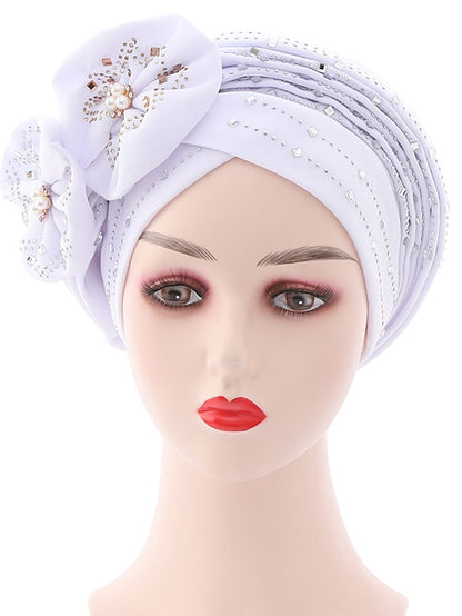 Women's Beanie / Slouchy Party Dailywear Sports Outdoor Beaded Flower Flower Black White Hat Basic Red Fall  Winter - LuckyFash™