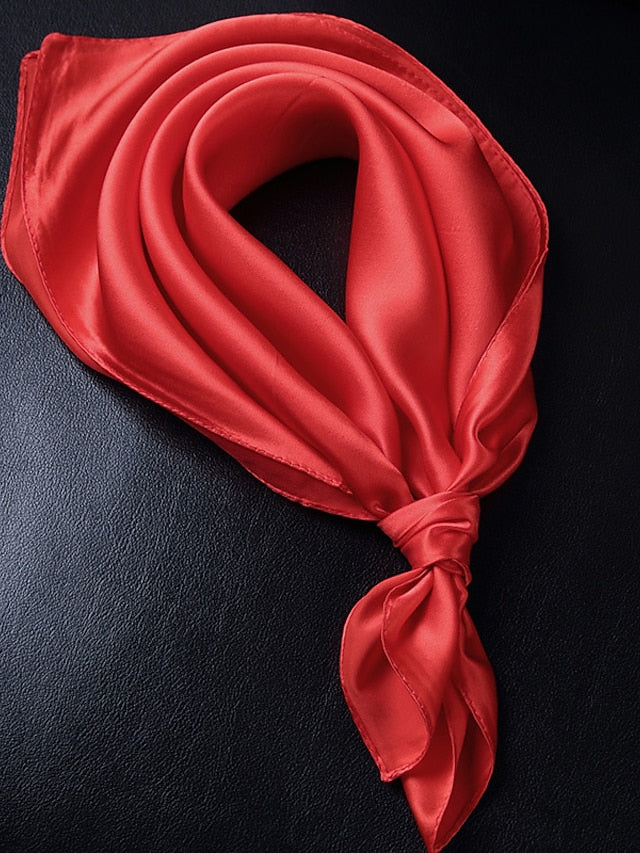 Women's Scarves Satin Scarves Kerchief Office Sports & Outdoor Daily Solid Colored Satin Simple Style 1 pcs - LuckyFash™