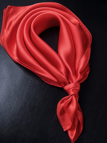 Women's Scarves Satin Scarves Kerchief Office Sports & Outdoor Daily Solid Colored Satin Simple Style 1 pcs - LuckyFash™