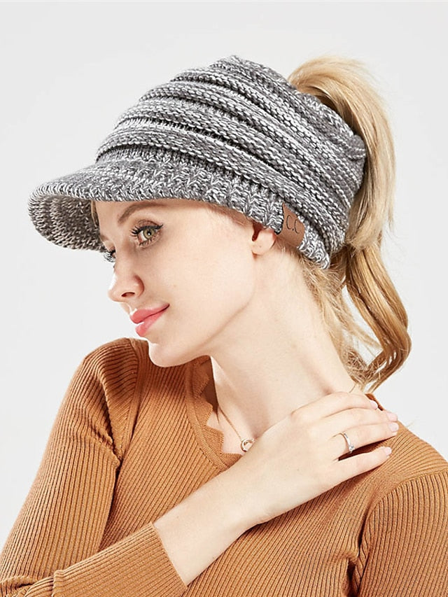 Women's Hat Baseball Cap Black Army Green Light Gray Outdoor Street Dailywear Knitted Pure Color Windproof Comfort Warm - LuckyFash™