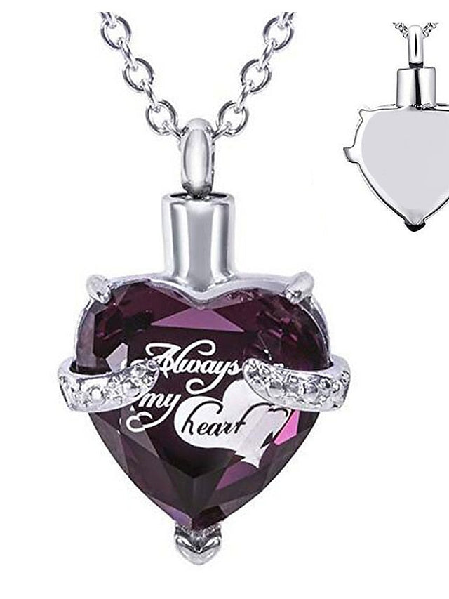 ulatree urn necklaces for ashes cremation jewelry for ashes urns for human ashes heart necklaces for women memorial pendant always in my heart - LuckyFash™