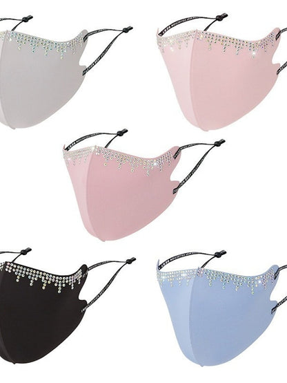 Women's Face Mask Nylon Fashion Shiny 3D Party Pure Color 1pc / pack Mask Portable Windproof Outdoor / Fall / Spring / Summer - LuckyFash™