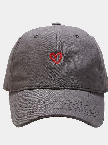 Cotton Baseball Caps Unisex Casual Sunhat Heart Embroidery Man Women Summer Hat Outsport Daily Duck Tongue Cap Couple Sun Visor - LuckyFash™