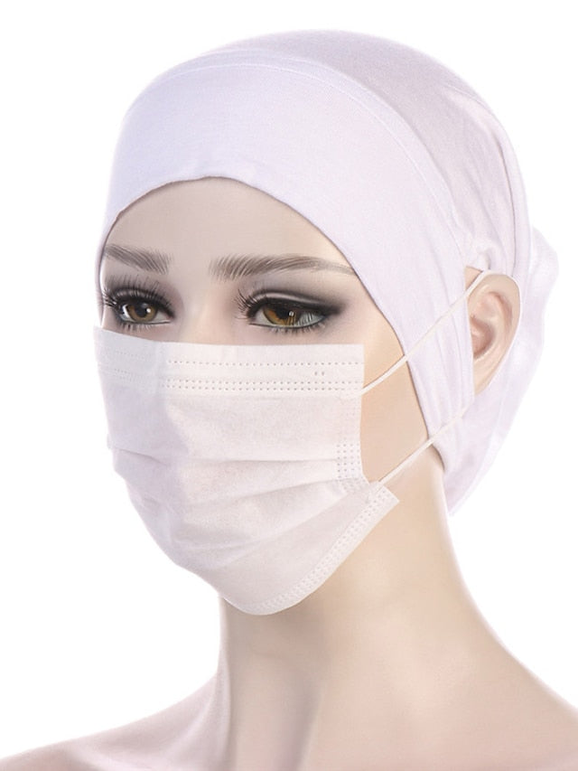 Soft Hood With Pierced Ears Inner Hijab Caps Muslim Stretch Turban Cap Islamic Underscarf Bonnet Hat Female Turbante - LuckyFash™