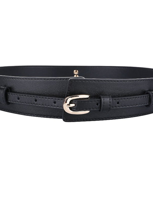 Women's Wide Belt Party Wedding Street Daily Coffee White Belt Solid Color Red Fall Winter Spring Summer - LuckyFash™