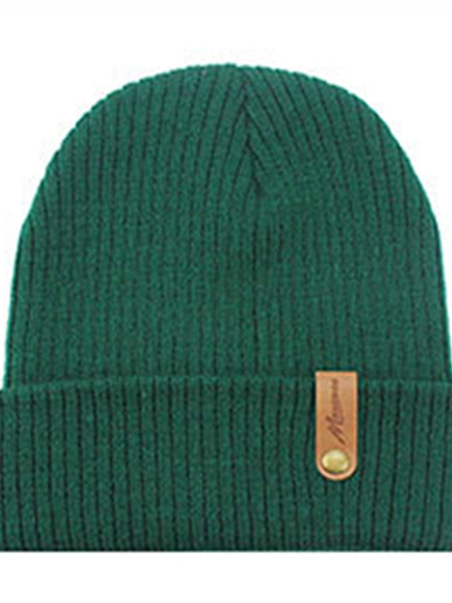Women's Hat Beanie / Slouchy Winter Hats Green Black Blue Outdoor Street Dailywear Knit Letter Windproof Comfort Warm - LuckyFash™