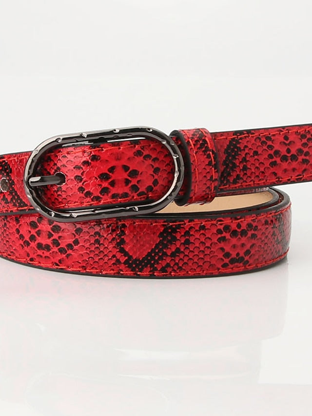 Women's Belt PU Leather Green White Black Purple khaki Skinny Belt Solid Color - LuckyFash™