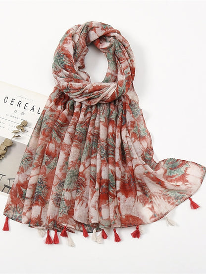 Women's Rectangle Scarf Dailywear Holiday Outdoor Yellow Scarf Floral - LuckyFash™