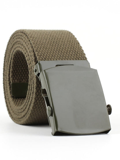 Women's Unisex Web Belt Canvas Sliding Buckle Plain Casual Classic Party Daily Violet Green White Black - LuckyFash™