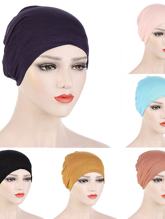 Fashion Multi Color Muslim Underscarf Women Soft Hijab Solid Scarf Turbans Head For Women Caps Islamic Hat - LuckyFash™