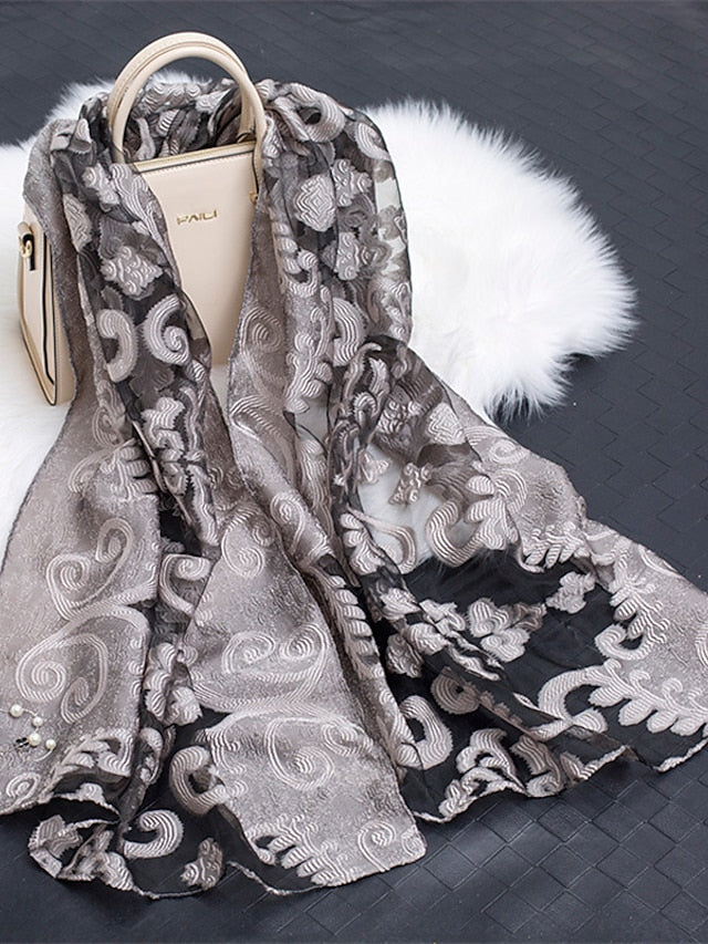 Boho Lady Women Long Soft Wrap Lady Shawl Organza Soft Scarf Scarves for Holiday Beach Accessories - LuckyFash™