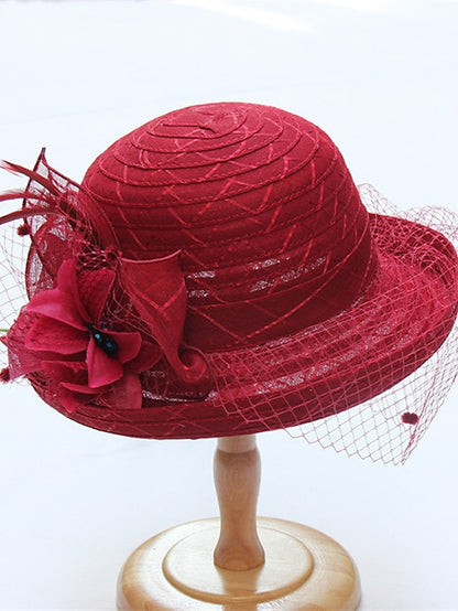 Women's Hat Bucket Hat Sun Hat Black Purple Pink Party Outdoor Dailywear Floral Floral Portable Windproof Comfort - LuckyFash™