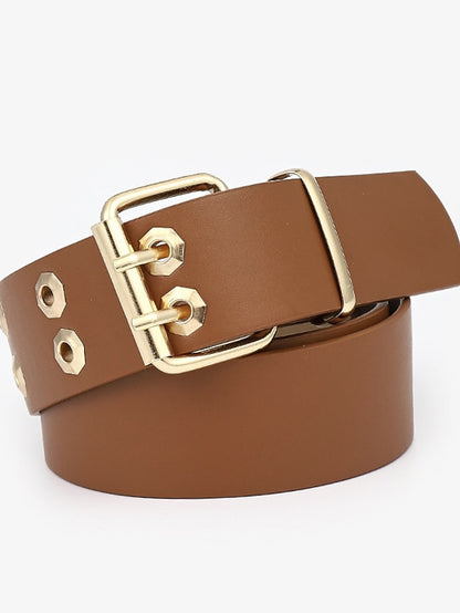 Women's Unisex PU Buckle Belt PU Leather Metal Bucke Eyelet Casual Classic Party Daily White Black Yellow Brown - LuckyFash™