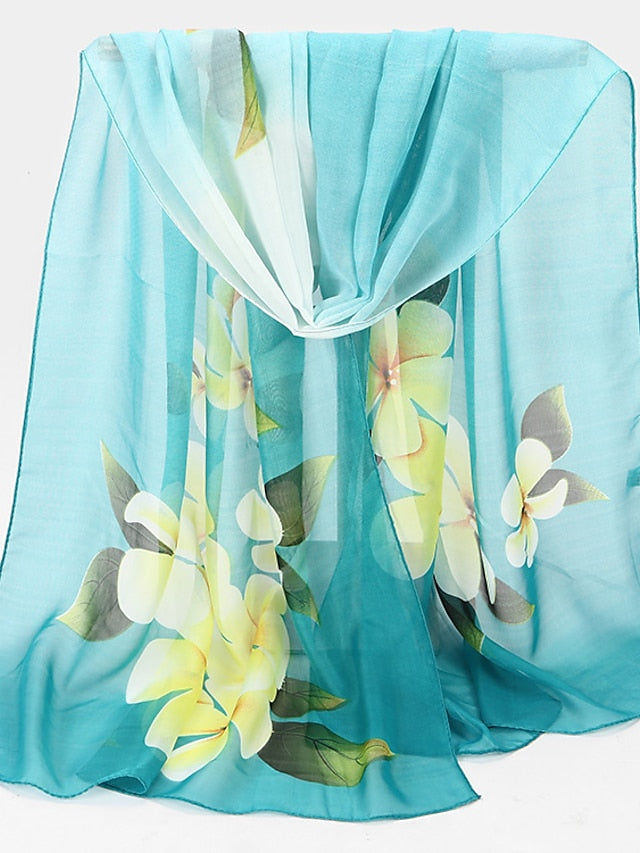 Women'S Spring And Summer Printed Chiffon Scarf Scarf Shawl Small Gauze Scarf - LuckyFash™