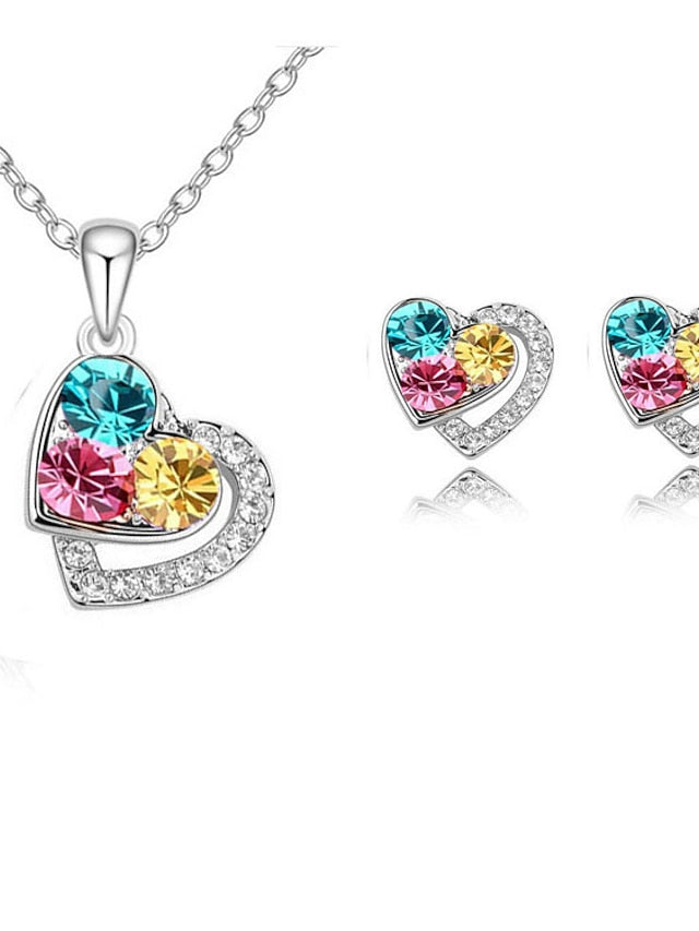 Women's necklace Chic & Modern Street Heart Jewelry Sets / Silver / Pink / Fall / Winter / Spring - LuckyFash™