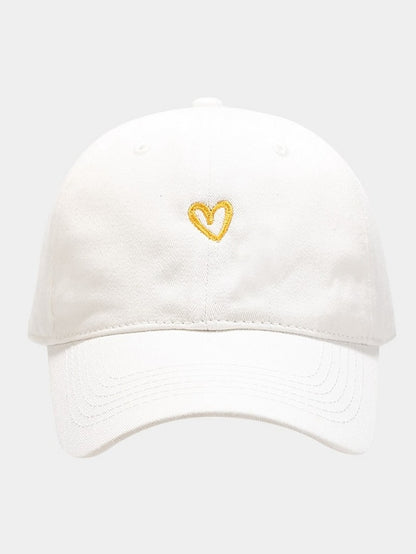 Cotton Baseball Caps Unisex Casual Sunhat Heart Embroidery Man Women Summer Hat Outsport Daily Duck Tongue Cap Couple Sun Visor - LuckyFash™