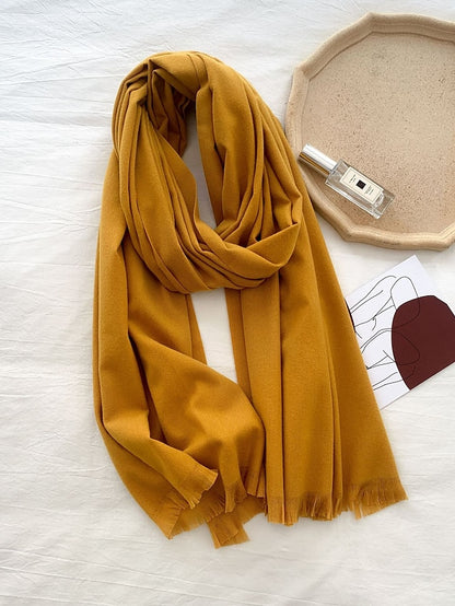 Women's Women's Shawls & Wraps Party Black Scarf Pure Color / Basic / Red / Fall / Winter / Imitation Cashmere - LuckyFash™