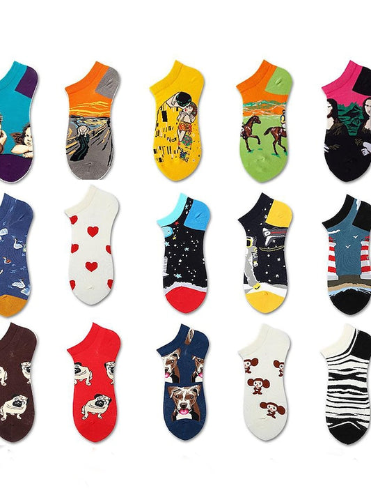 Women's Anckle Socks Low Cut Socks Outdoor Office Work Animal Patterned Spandex Nylon Cotton Basic Casual Classic 1 Pair - LuckyFash™