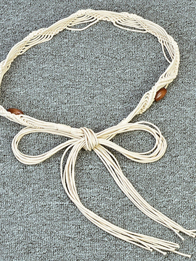 Women's Belt Straw White Brown Chain Outdoor Street Daily Holiday Pure Color / Spring / Summer / Fall / Winter - LuckyFash™