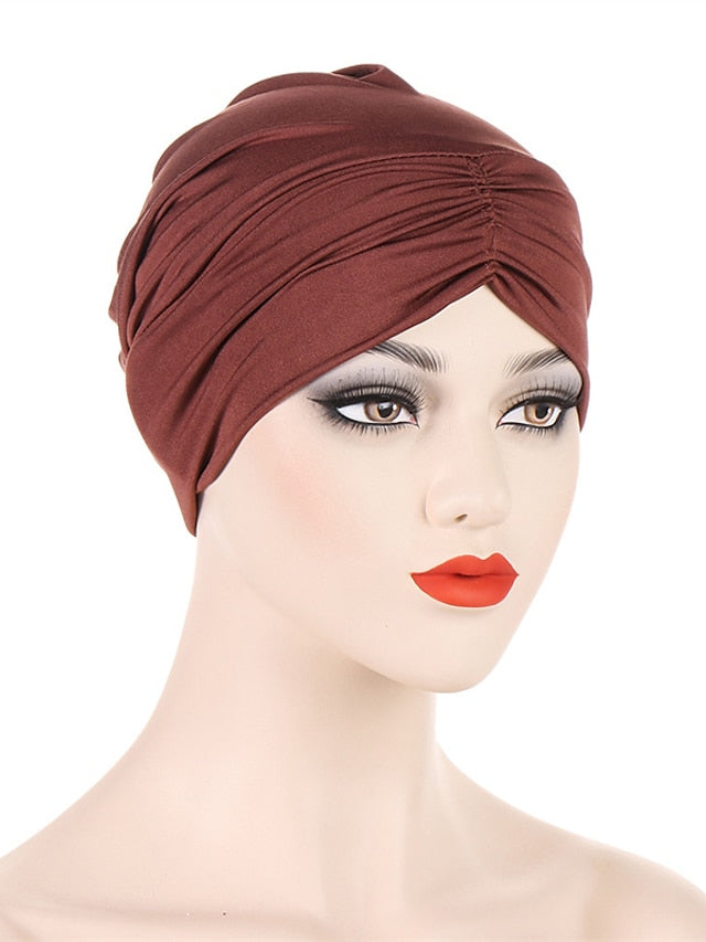 Bohemian Hijab Caps Women Stretchy Hijab Scarf Solid Colors Muslim Hijab Headscarf Turban Hat Muslim Scarf Crinkle Hijab New - LuckyFash™