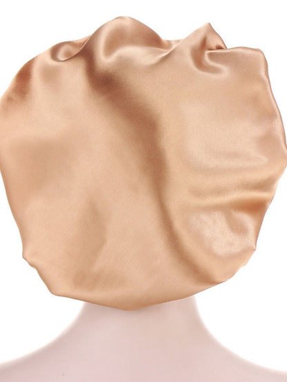 Women Satin Night Beauty Salon Sleep Cap Bonnet Hat Silk Headwrap Floral Print Wide Elastic Band Curly Springy Hair Chemo Cap Sleep Cap - LuckyFash™