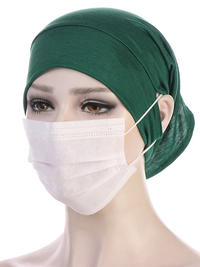 Soft Hood With Pierced Ears Inner Hijab Caps Muslim Stretch Turban Cap Islamic Underscarf Bonnet Hat Female Turbante - LuckyFash™