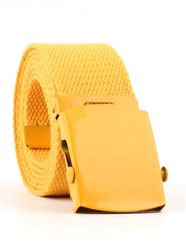 Women's Unisex Web Belt Canvas Sliding Buckle Plain Casual Classic Party Daily Violet Green White Black - LuckyFash™