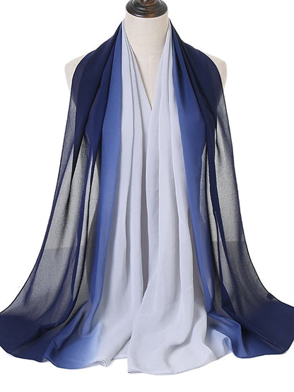 Fashion Gradient Bubble Chiffon Instant Hijab Women High Quality Cover-Up Shawl Wrap Neck Stole Muslim Caps 180*70Cm for Women - LuckyFash™