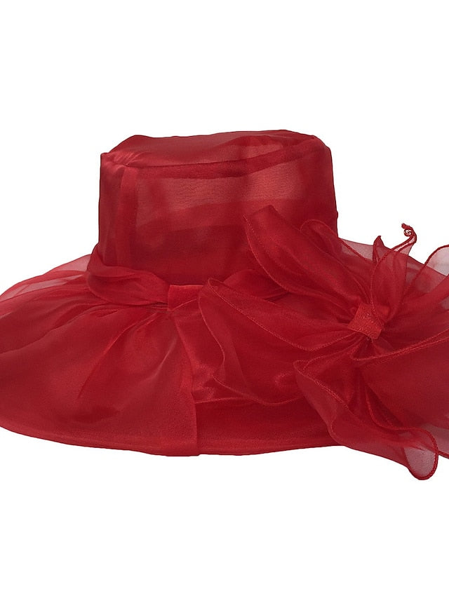 Women's Party Hat Party Wedding Street Floral Pure Color Yellow Red Hat Blue Purple Fall Winter Spring - LuckyFash™