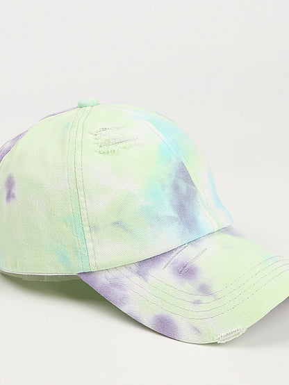 Hole Style New Tie Dye Irregular Gradient Baseball Cap Men's And Women's Colorful Cap Outdoor Sun Protection Adjustable Hat - LuckyFash™