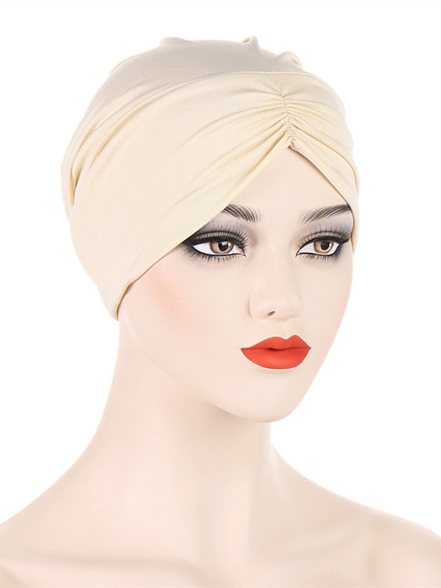 Bohemian Hijab Caps Women Stretchy Hijab Scarf Solid Colors Muslim Hijab Headscarf Turban Hat Muslim Scarf Crinkle Hijab New - LuckyFash™